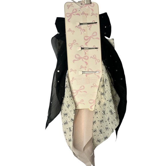 Hair Bow Accessories 3-Pack Cream, Pink, Black Clip Style Closure - Picture 2 of 5